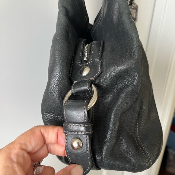 Coach Black Madison Maggie Leather Shoulder Bag with Silver Hardware - Picture 3 of 11